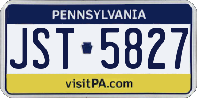 PA license plate JST5827