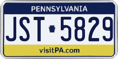 PA license plate JST5829