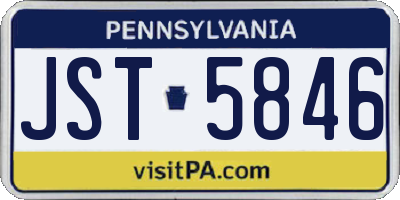 PA license plate JST5846