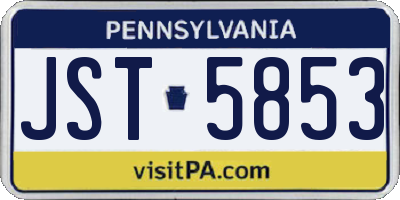 PA license plate JST5853
