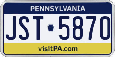 PA license plate JST5870