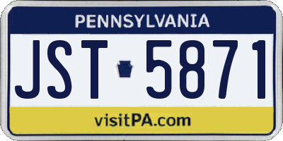 PA license plate JST5871