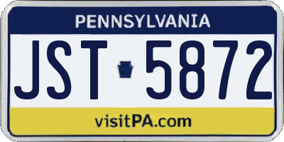 PA license plate JST5872