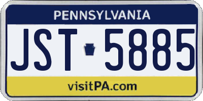 PA license plate JST5885