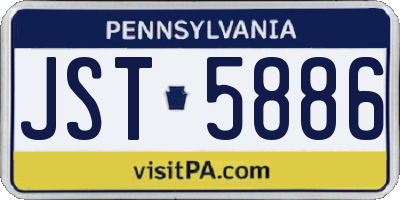 PA license plate JST5886