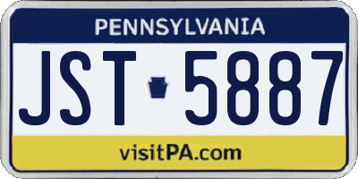 PA license plate JST5887