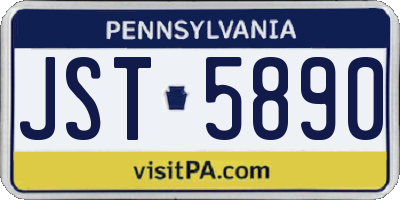PA license plate JST5890