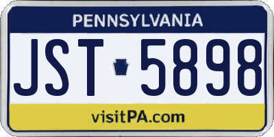 PA license plate JST5898