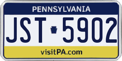 PA license plate JST5902