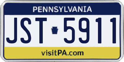 PA license plate JST5911