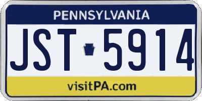 PA license plate JST5914