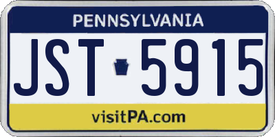 PA license plate JST5915