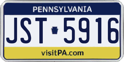 PA license plate JST5916