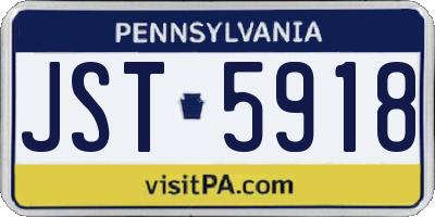 PA license plate JST5918