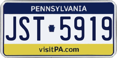 PA license plate JST5919