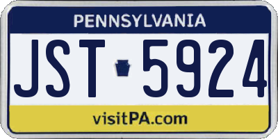PA license plate JST5924