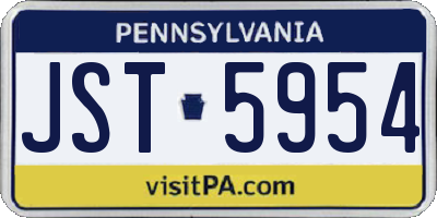 PA license plate JST5954