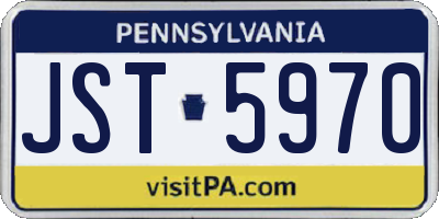 PA license plate JST5970