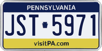 PA license plate JST5971