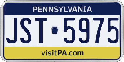 PA license plate JST5975