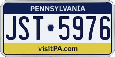 PA license plate JST5976
