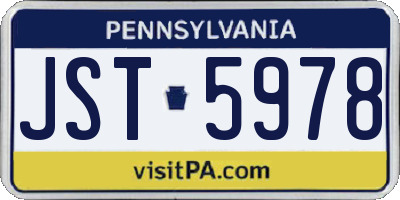 PA license plate JST5978