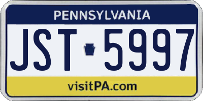 PA license plate JST5997