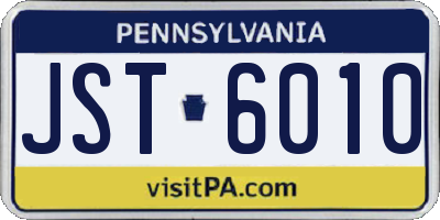 PA license plate JST6010