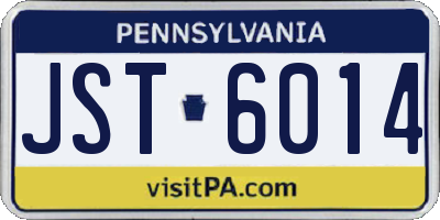 PA license plate JST6014