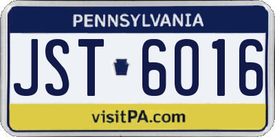 PA license plate JST6016