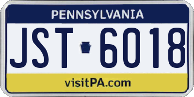 PA license plate JST6018