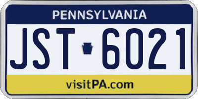 PA license plate JST6021