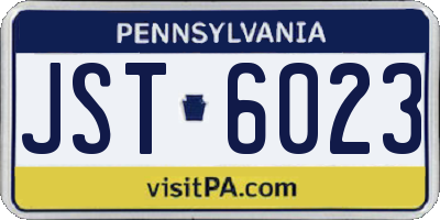 PA license plate JST6023