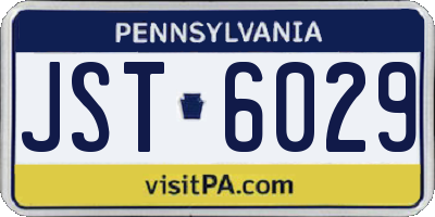 PA license plate JST6029