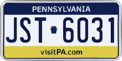 PA license plate JST6031