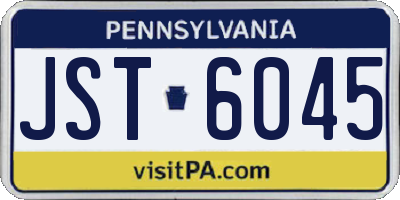 PA license plate JST6045