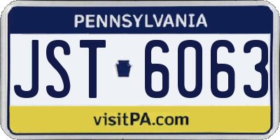 PA license plate JST6063