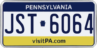 PA license plate JST6064