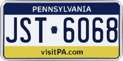 PA license plate JST6068