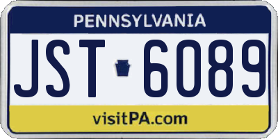 PA license plate JST6089
