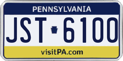 PA license plate JST6100