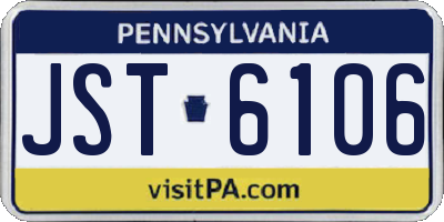 PA license plate JST6106