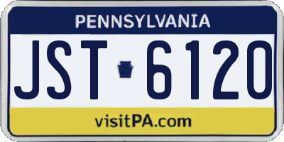 PA license plate JST6120