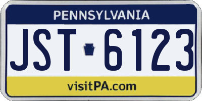 PA license plate JST6123