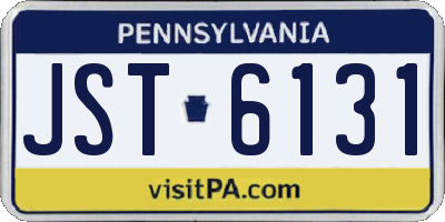 PA license plate JST6131
