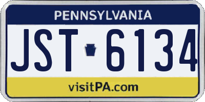 PA license plate JST6134