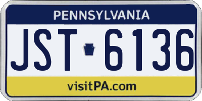 PA license plate JST6136