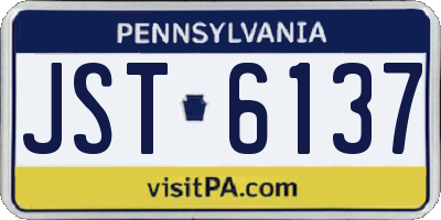 PA license plate JST6137