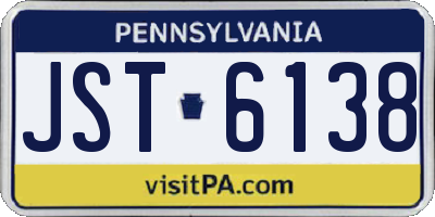PA license plate JST6138