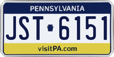 PA license plate JST6151